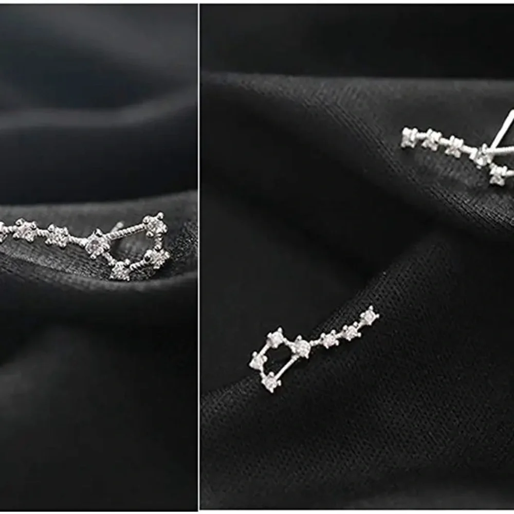 NEW Stylish Dipper Shaped Stud Diamond Earrings - Picture 3 of 4